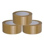 Strong Heavy Duty Packing Tape - 66×48mm Great Sticky Tape for Parcel Boxes, Long Term Storage Adhesive Tape for Shipping & Moving | Industrial House Hold Uses (Brown-Pack of 3)