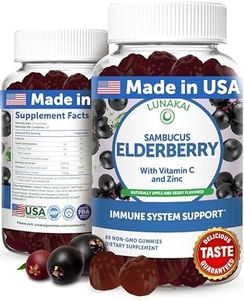 Lunakai Sambucus Elderberry Gummies for Adults and Kids Immune Support - Delicious Proprietary Formula with Zinc & Vitamin C - Non-GMO Vitamins, 60ct