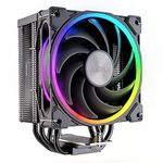 Akasa SOHO H4 Plus, aRGB CPU Air Cooler, 120mm PWM Silent Fan with Copper Heatpipes, 185W TDP, Thermal Paste Included, Black, Supports Intel LGA 20XX/1700/1200/115X; AMD AM4/AM5 Ryzen, AK-CC4022HP01