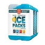 Ice Packs for Lunch Bags - Original Cool Pack | Slim & Long-Lasting Reusable Ice Pack for Lunch Box, Lunch Bag and Cooler | Freezer Packs for Coolers (Set of 8)