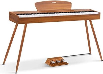 Donner DDP-80 Pianoforte Digitale 88 Tasti Tastiera Ponderati, Azione del Martello II, Piano Elettrico Domestico con Supporto, Pedale Triplo e Collegamento USB MIDI