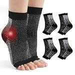 4 Pairs Plantar Fasciitis Socks, Neuropathy Socks Compression Socks Neuro Socks for Women Men Ankle Support for Sprained Ankle for Sport Arthritis Pain Relief