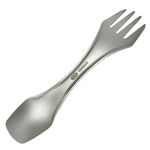 VÅRDKAS Titanium Spork Knife Fork Spoon Set Camping Cookware Lightweight Travel Cutlery - KFS Outdoor Backpacking Survival Pocket EDC Hiking Essentials - Bushcraft Portable Reusable Gear Equipment