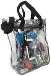 K-Cliffs Heavy Duty Clear Tote Deluxe See Through Messenger Work Bag Durable Transparent PVC Lunch Bag