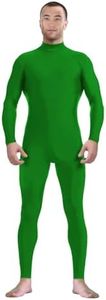 Aniler Men's and Women's Spandex Headless and Without Gloves Socks Zentai Costume Bodysuit Stretchy Cosplay Unitard Body Suit (Large, Green)