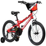 Schwinn Koen & Elm Toddler and Kids Bike, For Girls and Boys, 18-Inch Wheels, BMX Style, Training Wheels Included, Chain Guard, and Number Plate, Red