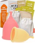 2 Pixie Menstrual Cups - No Metals 