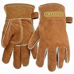 Cosystove Genuine Full Leather Heavy Duty Heat Resistant Gloves for Woodburner, Multi-Fuel Stoves Heavy Duty Safety Gauntlet Also for BBQs Pizza Ovens