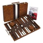 Get The Games Out Backgammon Set for Travel - Small Classic Board Game Case with Strategy Guide & 15 Game Pieces (Brown)