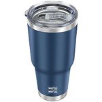 WETOWETO 30oz Tumbler, Stainless Steel Vacuum Insulated Water Coffee Tumbler Cup, Double Wall Powder Coated Spill-Proof Travel Mug Thermal Cup for Home Outdoor (Navy Blue, 1 Pack)