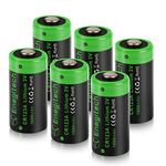 CR123A 3V Lithium Battery, 1600mAh CR123 Disposable Batteries for Alarm System Motion Sensor Camera Torch Remote Toys Single Use 6 Pack