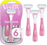 Gillette Venus Sensitive Disposable Razors for Women with Sensitive Skin, 6 Count, Delivers Close Shave with Comfort