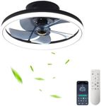 LMiSQ Black Ceiling Fan with Light-