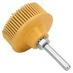 2 Inch Bristle Disc Emery Rubber Abrasive Brush Polishing Grinding Wheel for Burr Rust Removal, Durable for Metal Finishing and Cleaning, Suitable for Electric Drill (Yellow)