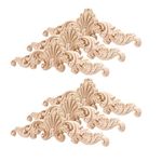 ARTIBETTER 6pcs Wood Carved Applique Wooden Decal Crafts Long Onlay Applique Unpainted Frame Door Wall Decor for Ceiling Table Bed Cabinet Mirror Dresser Drawer (Style 1)