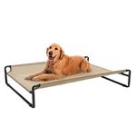 Veehoo Original Cooling Elevated Dog Bed, Outdoor Raised Dog Cots Bed for Large Dogs, Portable Standing Pet Bed with Washable Breathable Mesh, No-Slip Feet for Indoor Outdoor, Large, Beige Coffee