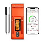 ThermoPro TempSpike Wireless Meat Thermometer with 2 Meat Probes, 500FT Bluetooth Food Thermometer for Cooking with LCD-Enhanced Booster for Turkey Beef Rotisserie BBQ Grill Oven Smoker Thermometer