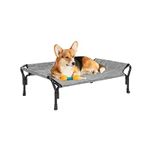 Veehoo Cooling Raised Dog Bed, Guardrail Elevated Dog Bed, Chewproof Dog Bed Frame with Washable & Breathable Teslin Mesh, Non-Slip Dog Sofa Bed Cot for Indoor & Outdoor, Medium, Black Silver