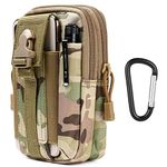 flintronic Tactical Waist Bags, Universal Outdoor Waist Bag | Molle EDC Pouch + Outdoor Hook | Utility Gadget Waist Bag with Cell Phone Holster for Sports, Hiking, Camping, Traveling (CP Camouflage)