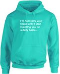 Hippowarehouse I'm not Really Your Friend Until I Start Insulting You on a Daily Basis... Unisex Hoodie Hooded top (Specific Size Guide in Description)