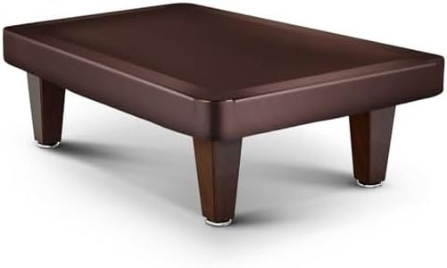 LOCKCUE Leather Pool Table Cover with Plush Lining, Elastic Edged Billiard Table Cover, Fitted for 8FT Pool Table (Indoor Use, Coffee Brown)