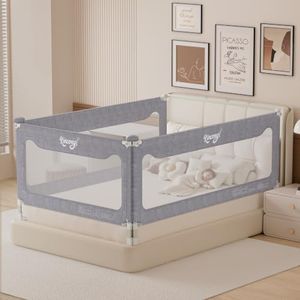 Kincongi Bed Rail for Toddlers, 3 Pieces Full XL Size Baby Bed Rail Guard with 3X U-Shape Base, 10-Key Safety Protection Toddler Bed Rails, Height Adjustable Bed Rail for Baby, 54x78.7x78.7 in