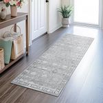 GRANNY SAYS Rug Runners for Hallways Non Slip, Washable Runner Rug for Kitchen Floor, Carpet Runner for Entryway, Laundry Room, Indoor, 2x8 Long Kitchen Rugs with Rubber Backing, Vintage Rug (Grey)