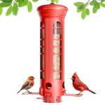 Yarbirder Squirrel Proof Metal Bird Feeder, Removable Base for Cleaning, Weight Activated Perches, 3 Lbs Capacity, Weatherproof & Rust Proof, Outdoor Hanging Bird Feeder for Cardinals, Finches