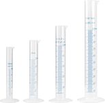 Plastic Graduated Cylinder,10ml, 25ml, 50ml, 100ml,Measuring Cylinder for Home and School Science Lab Set of 4