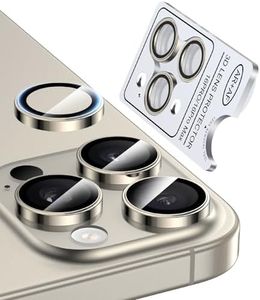Bstozalle 2 Pack Military Grade 9H+ Glass for iPhone 16 Pro Max/16 Pro Camera Lens Protector [1:1 Invisible Fit & Ultra Clarity] Camera Protector 16 Pro Max/16 Pro Tempered Glass, Natural Titanium