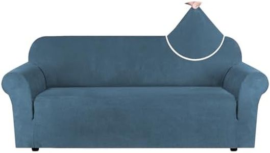 Smarcute Stretch Suede Sofa Cover Extra Large Couch Cover Slip Cover Sofa Slipcover Furniture Cover for 3 or 4 Seater Sofas Crafted from Soft Comfy Water Repellent Fabric (XL Sofa, Stone Blue)
