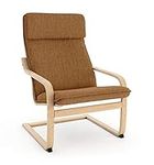 Vinylla Armchair Replacement Cover Compatible with Ikea Poang (Cushion Design 1, Polyester - Khaki)