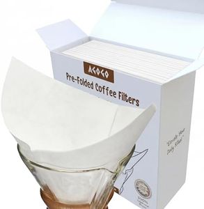 AGOGO Disposable Coffee Filter for Pour Over Coffee Maker, Natural Square, 100 ct, Exclusive Packaging (White - Pre-folded - Square (12"x12"))