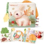 hahaland Baby Books 0-6 Months,Tummy Time Sensory Baby Toys 6 to 12 Months Touch Feel Book Textured Animals Mirror & Crinkle Paper Christmas Stocking Stuffers for Boys Girl 0 3 6 9 12 Months