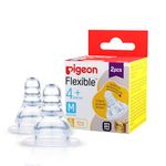 Pigeon Peristaltic Nipple M,For 4+ Month Babies,BPS Free,BPA Free,Pack of 2