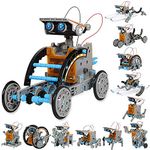 Sillbird STEM 12-in-1 Education Solar Robot Toys -190 Pieces DIY Building Science Experiment Kit for Kids Aged 8-10 and Older,Solar Powered by The Sun