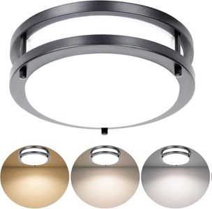 Drosbey 36W Dimmable LED Flush Mount Ceiling Light Fixture, Kitchen Light Fixtures, 12 inch Ceiling Lights for Bedroom, Bathroom, 3000K/4000K/5000K Selectable, Super Bright 3600LM