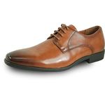 bravo! Men Dress Shoe King-7 Classic Lace-up Oxford Leather Sock Medium and Wide Width Cognac Size 11W