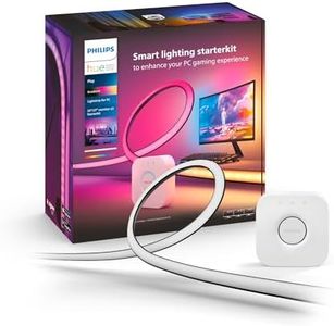 Philips Hue Play Gradient PC Lightstrip Starter Kit Including Hue Bridge [for 3X 24-27 Inch Screens] LED Smart Lighting. Sync for Entertainment, Gaming and Media