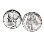 Silver Mercury Dime Coin Cuff Links