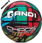 AND1 Chaos Basketball: Official Regulation Size 7 (29.5 inches) Rubber - Deep Channel Construction Streetball, Made for Indoor Outdoor Basketball Games