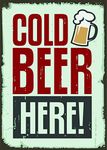 999Store Cold Beer here Restaurant Bar Sign Board Sticker (25X35 cm)