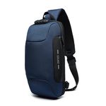 OZUKO Sling Bag Men Anti Theft Shoulder Crossbody Backpack Waterproof Hiking Chest Bag (Blue)