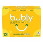 Bubly Sparkling Water pineapplebubly, 355 mL Cans, 12 Pack