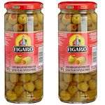 Figaro Stuffed Green Olives with Pimiento Paste, 15.87 oz ℮ 450 g, 2 Pack