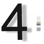 JILANLO 8" Large Floating House Numbers,Balck Acrylic Anti-Rust House Numbers,Modern House Address Street Numbers Garden Door Mailbox Decor Number with Matching Screw,Number 4