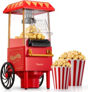 Reemix 1200W Popcorn Maker – Red Hot Air Popper