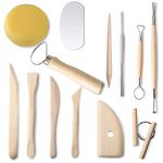 Nuts OT nuts Clay Tools 13 Pcs Pottery Tools Kit Wood and Metal Polymer Clay Tools Sculpting Tools Clay Modelling Tools for Adults Beginners Pottery Ceramics Sculpture,Carving,Scraper