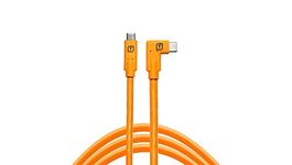 Tether Tools TetherPro USB-C to USB-C Right Angle Cable | for Power Delivery, Fast Transfer and Connection Between Camera and Computer | High Visibility Orange | 15 feet (4.6 m)