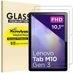 XunyLyee [2 Pack Screen Protector for Lenovo Tab M10 3rd Gen (10.1 Inch) TB-328F/ TB-328X Bubble Free Tempered Glass Film Easy Installation